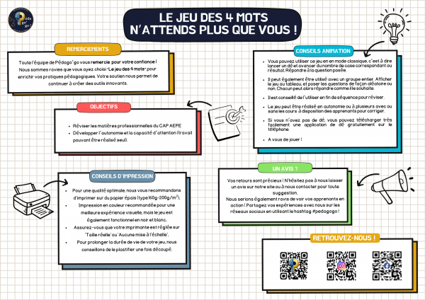 jeu des 4 mots ep1 cap aepe