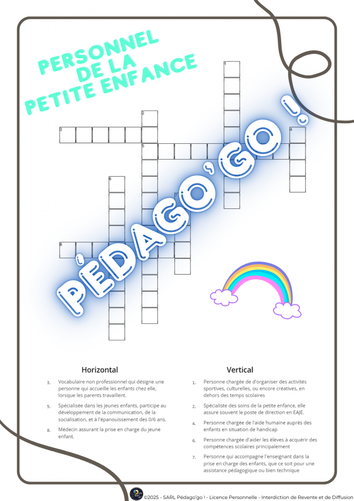 mots croisés personnel de la petite enfance