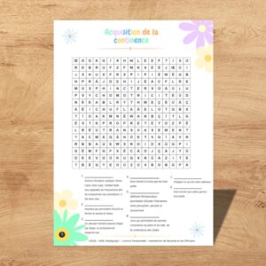 mots mêlés acquisition de la continence