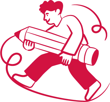 dessin garcon crayon rouge