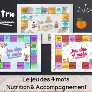 pack trio : le jeu des 4 mots – nutrition & accompagnement