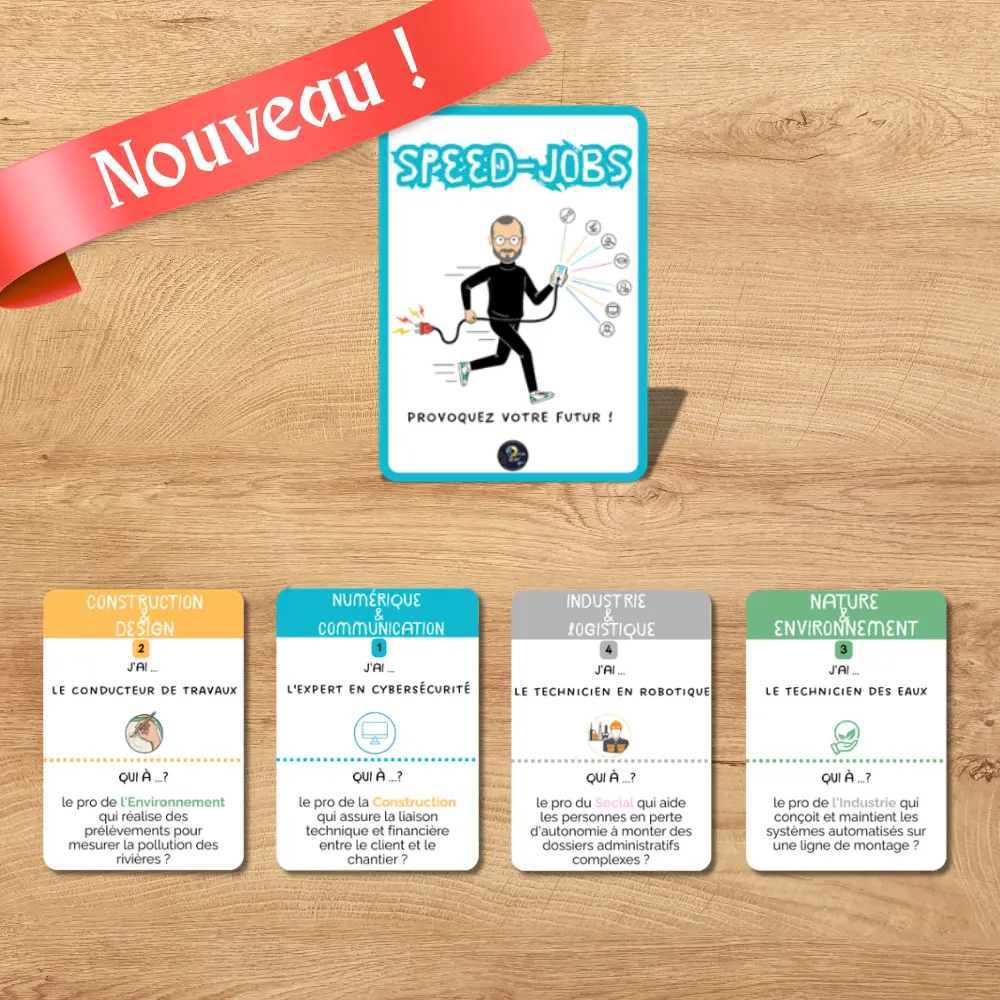 speed jobs : le jeu de cartes dynamique pour découvrir les métiers.
